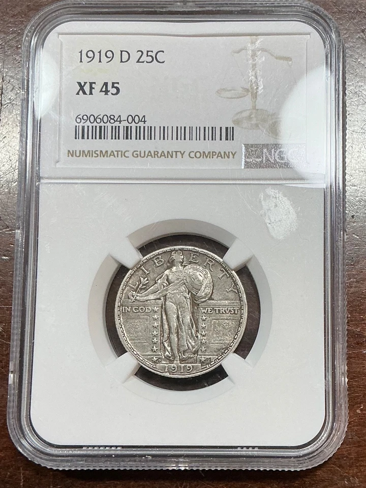 NGC XF45 1919 D STANDING LIBERTY QUARTER VERY TOUGH DATE GREAT EYE APPEAL - Image 3 of 3