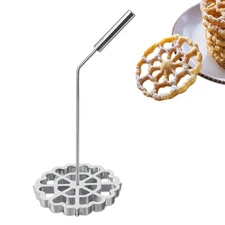 Bunuelos Mold with Handle,Rosette Timbale Iron Set Aluminum Large, 1 
