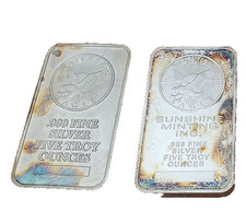 5 oz Silver Bar .999 Fine -Sunshine Minting 89.00 per troy oz