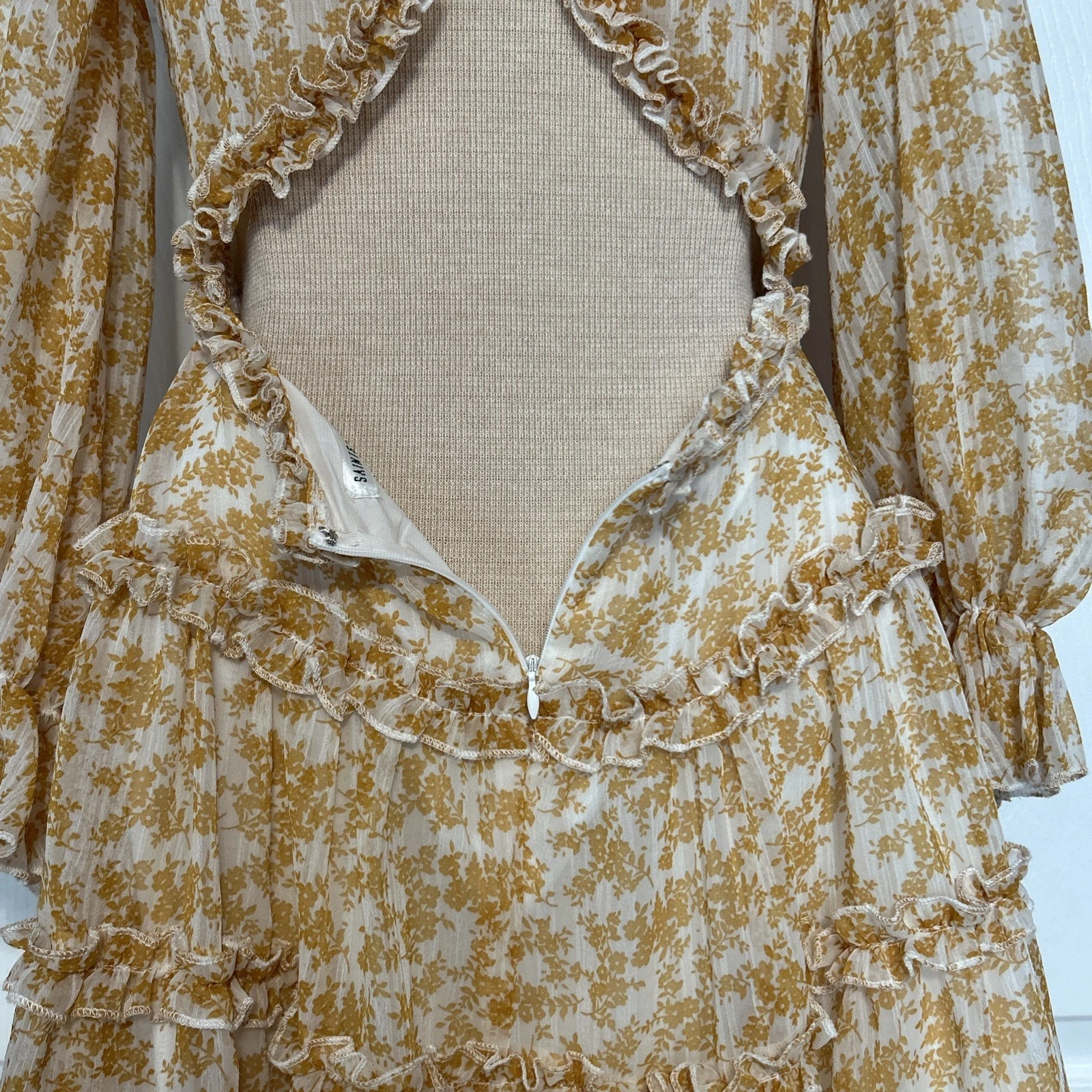 UNDERCOVER Abito Saints+Secrets Spring Fling donna S floreale chiffon con volant boho femminile