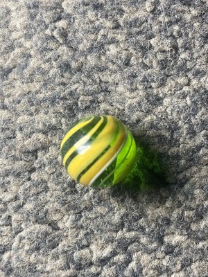 Antiker deutscher Marmor grün gebändert transparent 14,4 mm