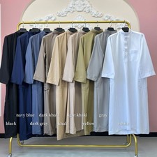 Ramadan Men Long Robes Jubba Kaftan Dishdasha Daffah Thoub Thobe Abaya Saudi New
