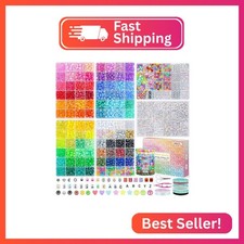 4500Pcs Pony Beads Bracelet Making Kit, 6 Boxes with 1600pcs Letter Beads Friend