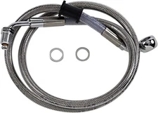 Drag Specialties 1741-5816 Extended Stainless Steel Front Brake Line Kit-Clear