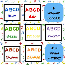 1300 Pcs Foam Letters Stickers for Crafts- 8 Colors of Alphabet Foam Sticky L...