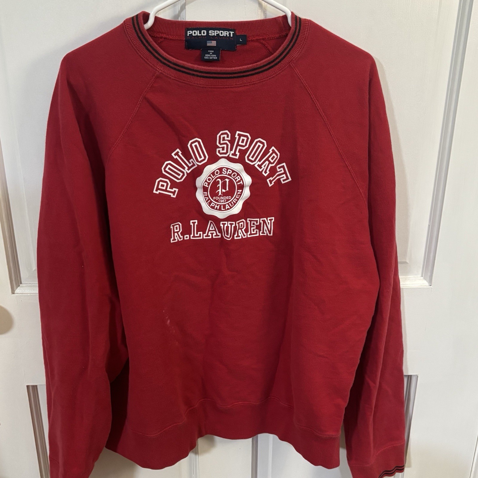 a vintage 90s Polo Sport Ralph Lauren Sweatshirt Large * Flaw