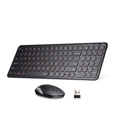 Wireless Backlit Keyboard and Mouse Combo, 2.4G Rechargeable Ultra Slim Silen...