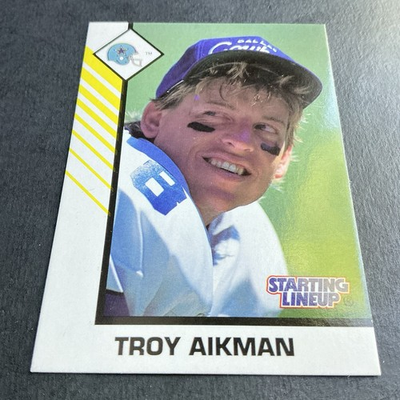 #ad 1993 Kenner Starting Lineup Card Troy Aikman Cowboys HOF $2.50