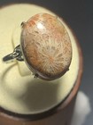Natural Silicified Coral Fossil Flower Agate Ring/ Adjustable / — photo 2