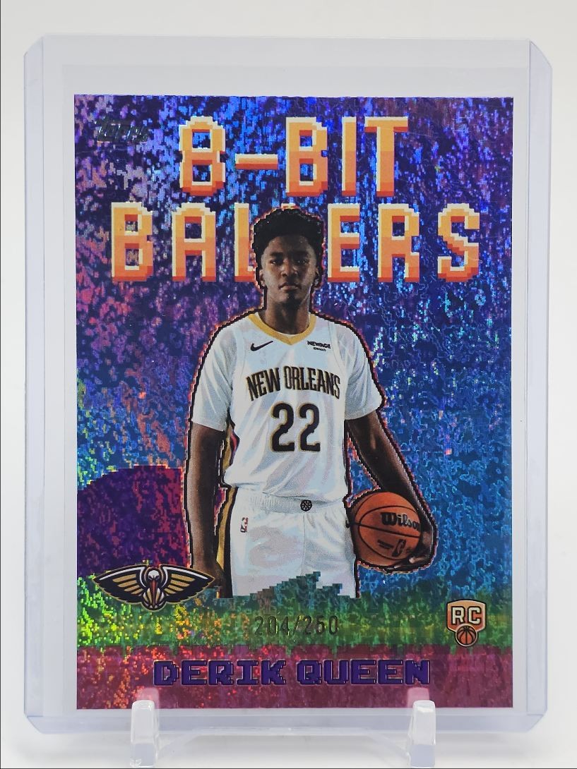 DERIK QUEEN 2025-26 TOPPS 8-BIT BALLERS ROOKIE PURPLE HOLOFOIL RC /250 Q5758