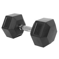 Hex Dumbbell 25 KG – Rubber Coated Free Weight for Home & Gym Use