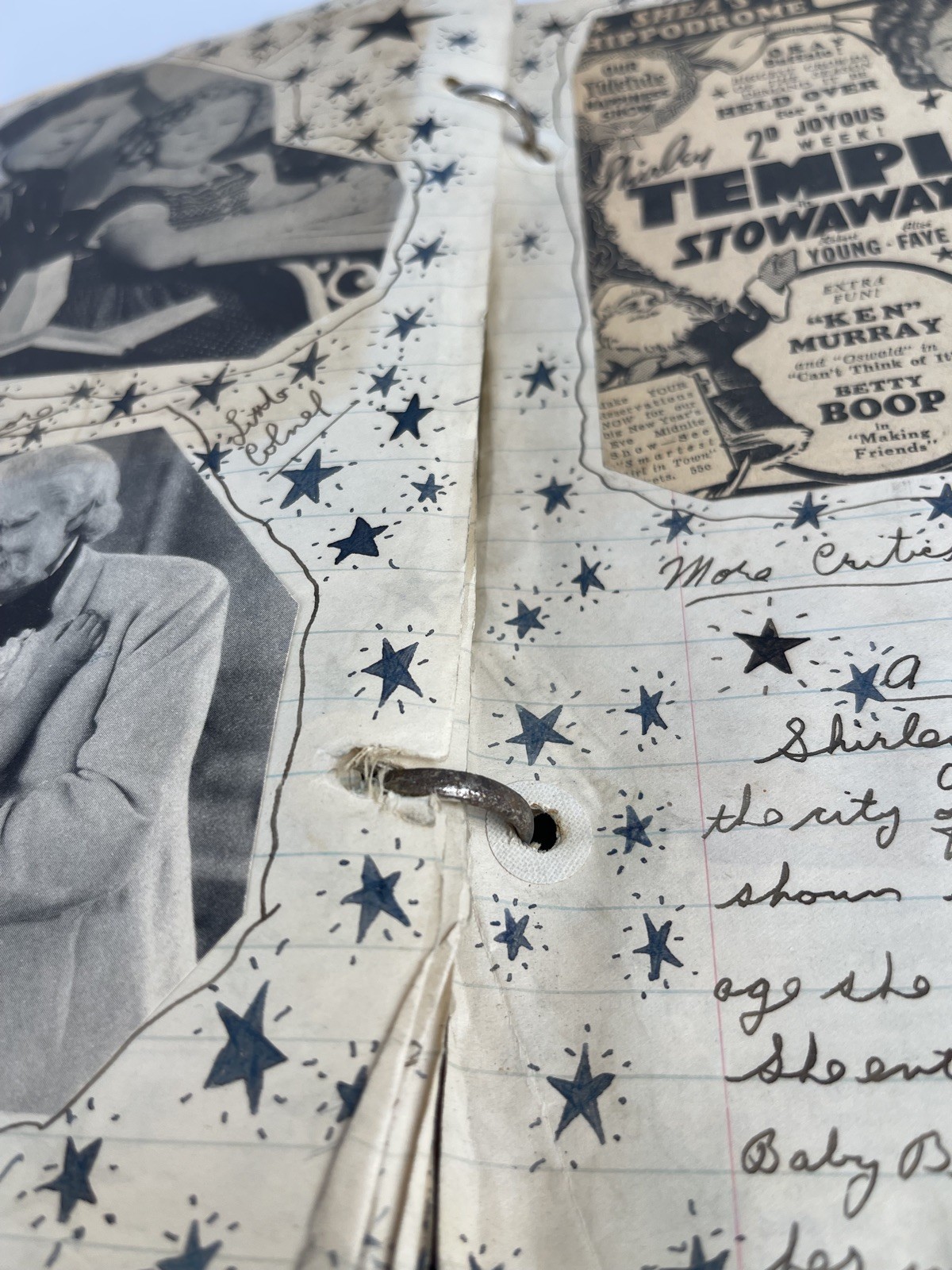 Handmade SHIRLEY TEMPLE 134 pg SCRAPBOOK NEWSPAPER MAGAZINE CLIPPINGS EPHEMERA