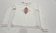 Athleta Swim Surf Top Long Sleeve Rashguard Compression White Pink Shirt Size S