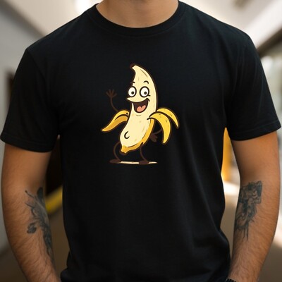 Funny Nude Banana T-Shirt - Funny Fruit Print with Humour, Fun Shirt Gift