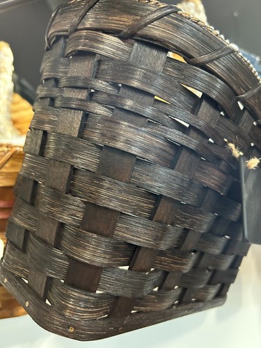 CESTA DE FRUTAS - Cesta de exhibición tejida a mano Amish con asas de cuero EE. UU. HECHA A MANO - Imagen 8 de 12