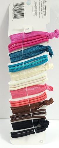 Conair 24 Value Pack Ponytailer Metal Free Ribbon Elastics Hair Ties Multicolor - Picture 3 of 3