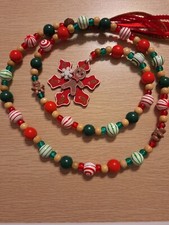 Gingerbread Snowflake Candy garland 50" inch Handmade New