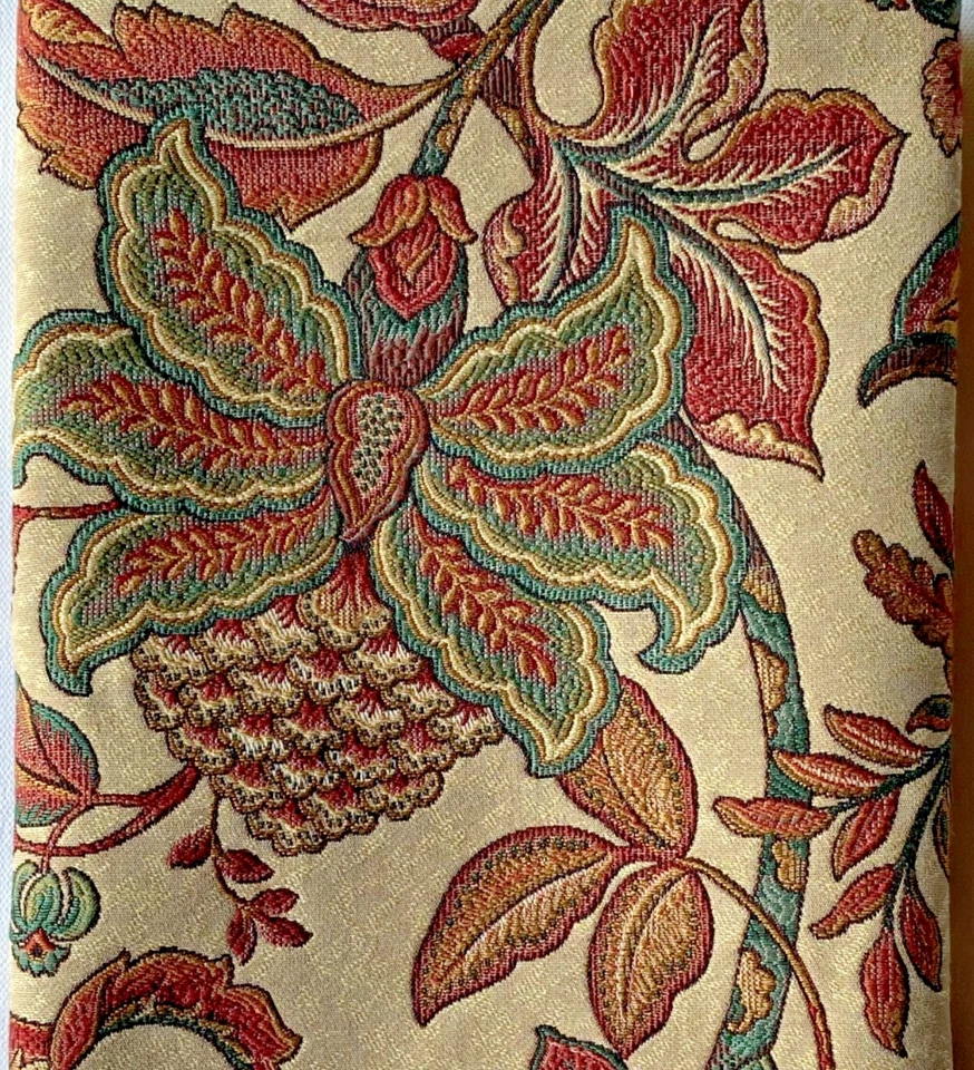 Kravet Red Floral Pattern Designer Fabric Remnant 24 x 24" - Image 2 of 2