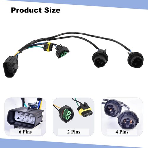 Headlight Wiring Harness Assembly Contains Two Wires Compatible with Chevrolet S - Picture 2 of 7