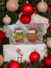 Dr Seuss The Grinch And Max Christmas Holiday Salt And Pepper Shakers 3-D New