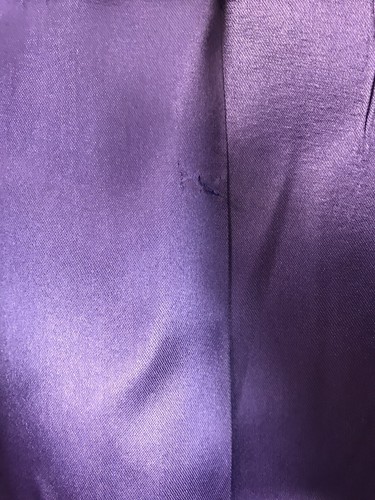 Vintage Saks Fifth Avenue Wool Dress Coat Purple 1970’s Fringe Collar Womens - Picture 10 of 12