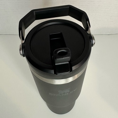 Vaso de pajita abatible Stanley IceFlow con mango 30 oz, negro nuevo LEER - Imagen 9 de 11