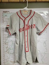 Vintage 1960's Western Button Up Baseball Jersey Wilson sz. 36