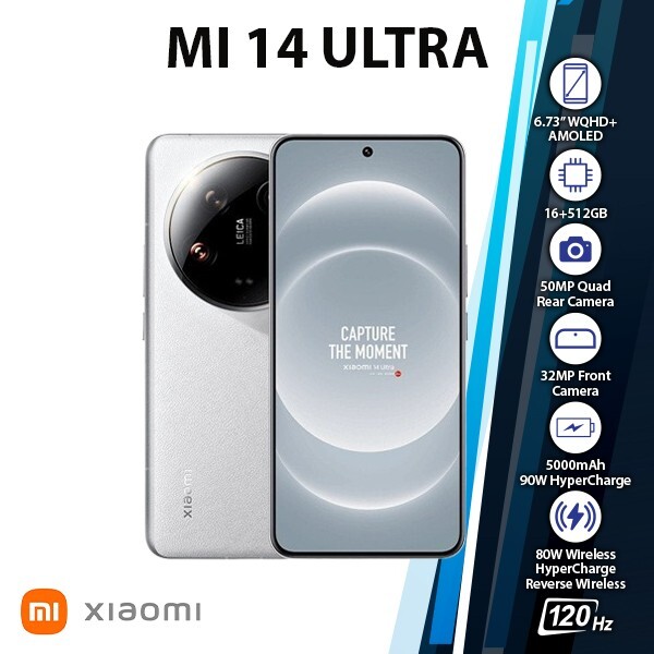 Xiaomi 14 Ultra 5G Android Mobile Phone (White, 16GB+512GB Xiaomi 14 Ultra 5G Android Mobile Phone (White, 16GB+512GB