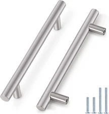 12PK Probrico Large Brushed Nickel Cabinet Pull Stainless Steel T Bar Handles
