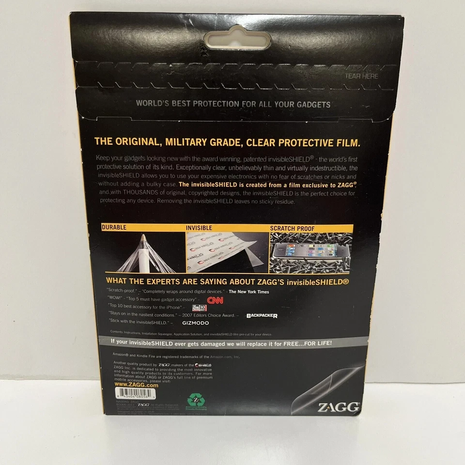 Invisible Shield by Zagg - Amazon Kindle Fire Screen Protector - NEW shipped USA - Image 2 of 3