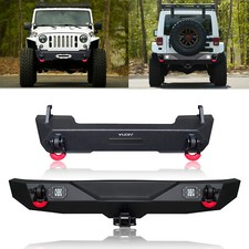 Vijay Stubby Front Or Rear Bumper Wwinch Plate For 2007-2017 Jeep Wrangler Jk