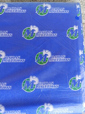 NBA Dallas Mavericks Retro Logo Blue Cotton Fabric Bolt 10 Yards 360'' x 44''
