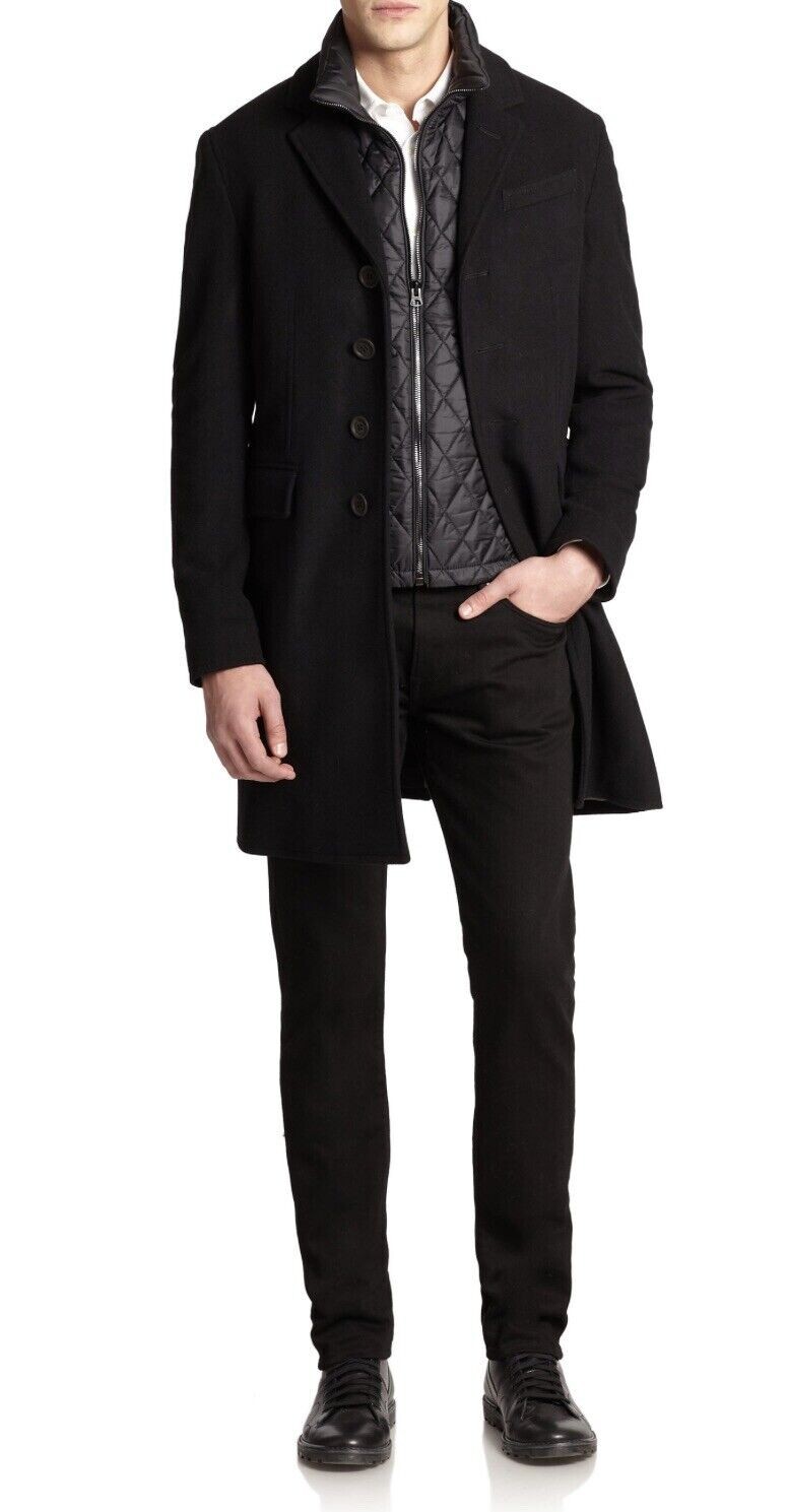 ALTRA Cappotto gilet Burberry Lyndson 3 in 1 blu navy lana cashmere rimovibile taglia S prezzo consigliato £ 1280