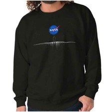 NASA Spaceman Astronaut Walk On Moon Landing Womens or Mens Crewneck Sweatshirt