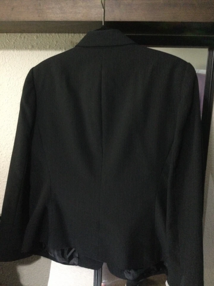 CHAQUETA/BLAZER TAHARI DAMAS NEGRO PIN RAYAS MEZCLA POLIÉSTER 16 P Foto 4 de 4