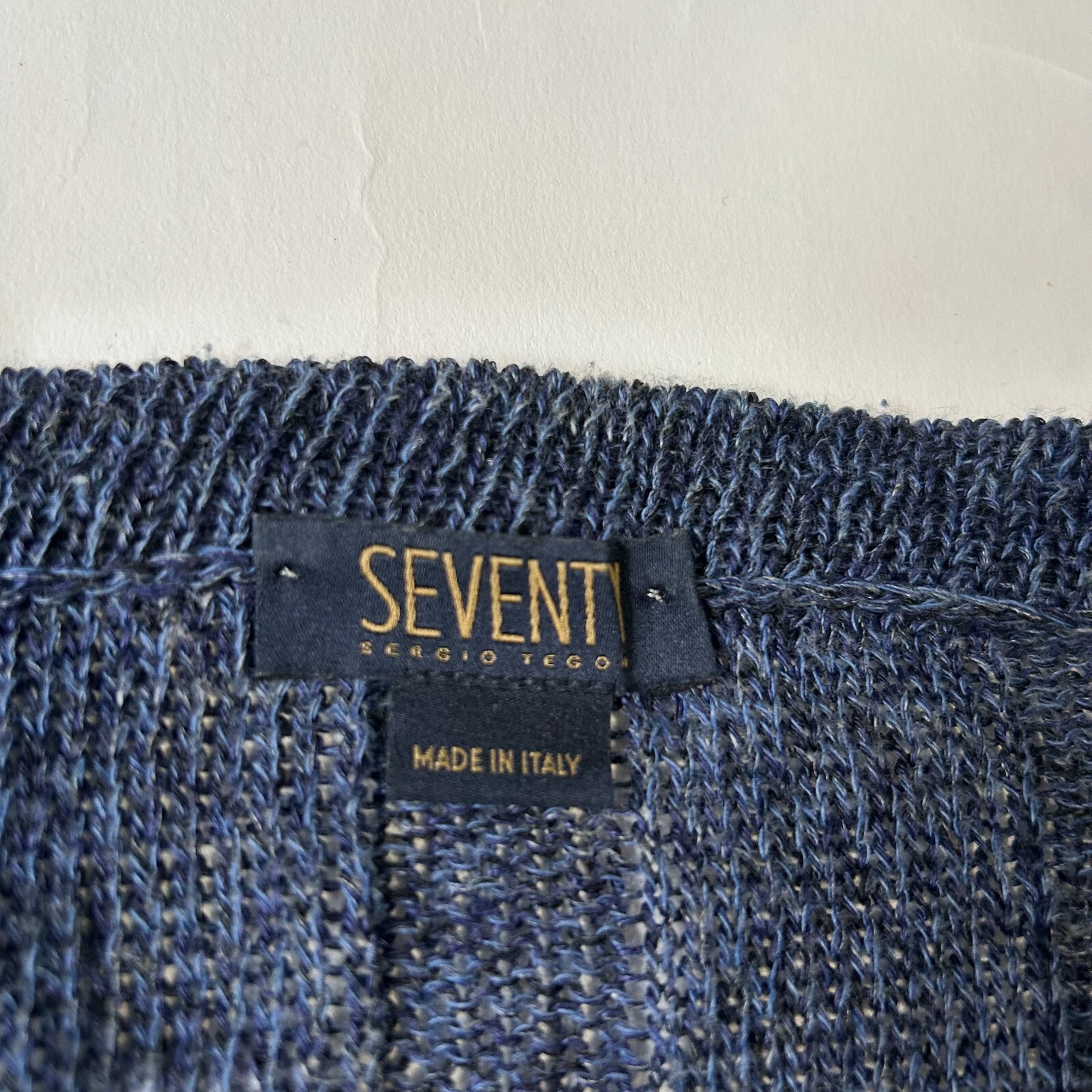Seventy Sergio Tegon Womens size L Knit Flax / cotton cardigan sweater preppy image 2