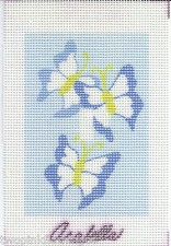 Arabella Needlepoint Printed Butterflies Design 14 Mesh White Canvas