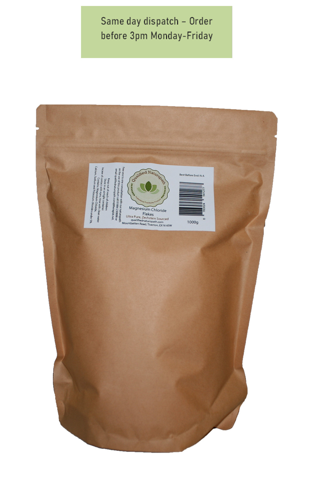 Magnesium Chloride Hexahydrate Flakes - Zechstein Source - Food Grade - 1kg