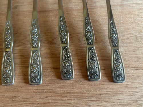 Cocktail Seafood Fork Tropic Garden Imperial Stainless 5-3/4" Lot Of 8 Flatware - Picture 6 of 24