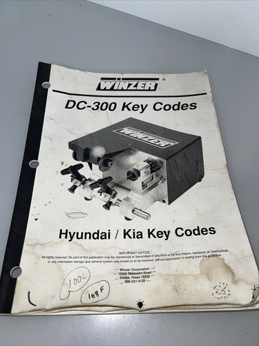 WINZER DC-300 KET CODES HYUNDAI KIA KEY CODES