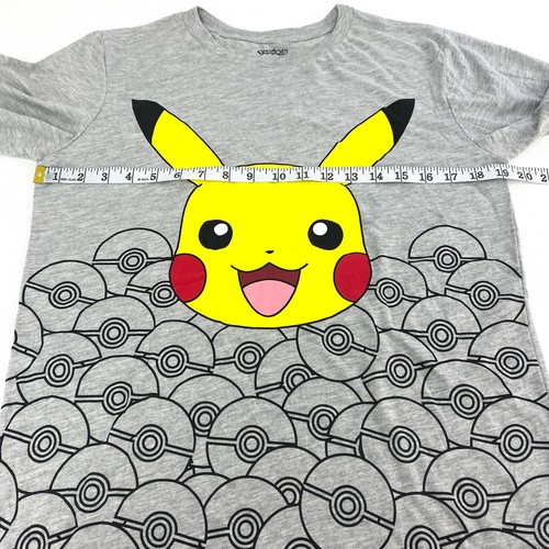 Pokemon Boys Size XXL Graphic Short Sleeve T-Shirt Pikachu Heather Grey - Picture 5 of 7