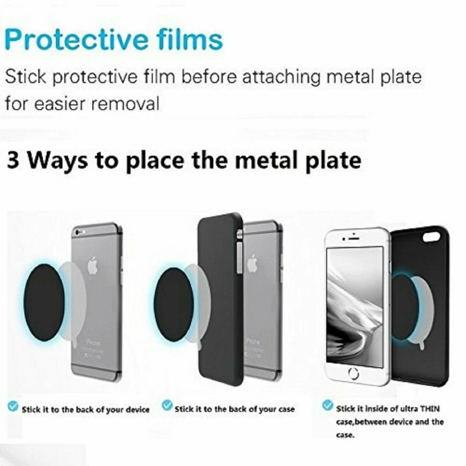 8 PACK Metal Plates Adhesive Sticker Replace For Magnetic Car Mount Phone Holder - Image 4 of 4