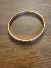 Vintage Crown Trifari RED Enamel Bangle Bracelet Gold Tone Jewelry Signed