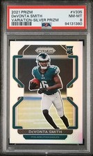2021 PANINI PRIZM VARIATION-SILVER PRIZM #V335 DEVONTA SMITH ROOKIE RC PSA 8
