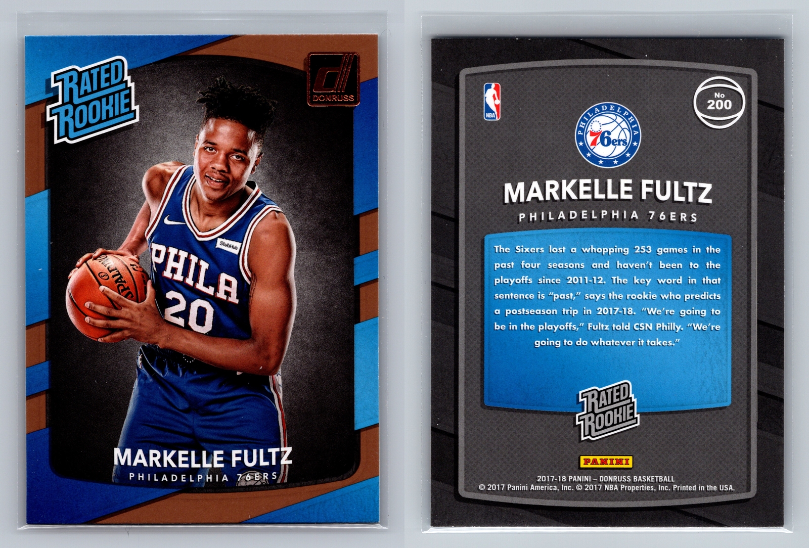 2017-18 Donruss #200 Markelle Fultz