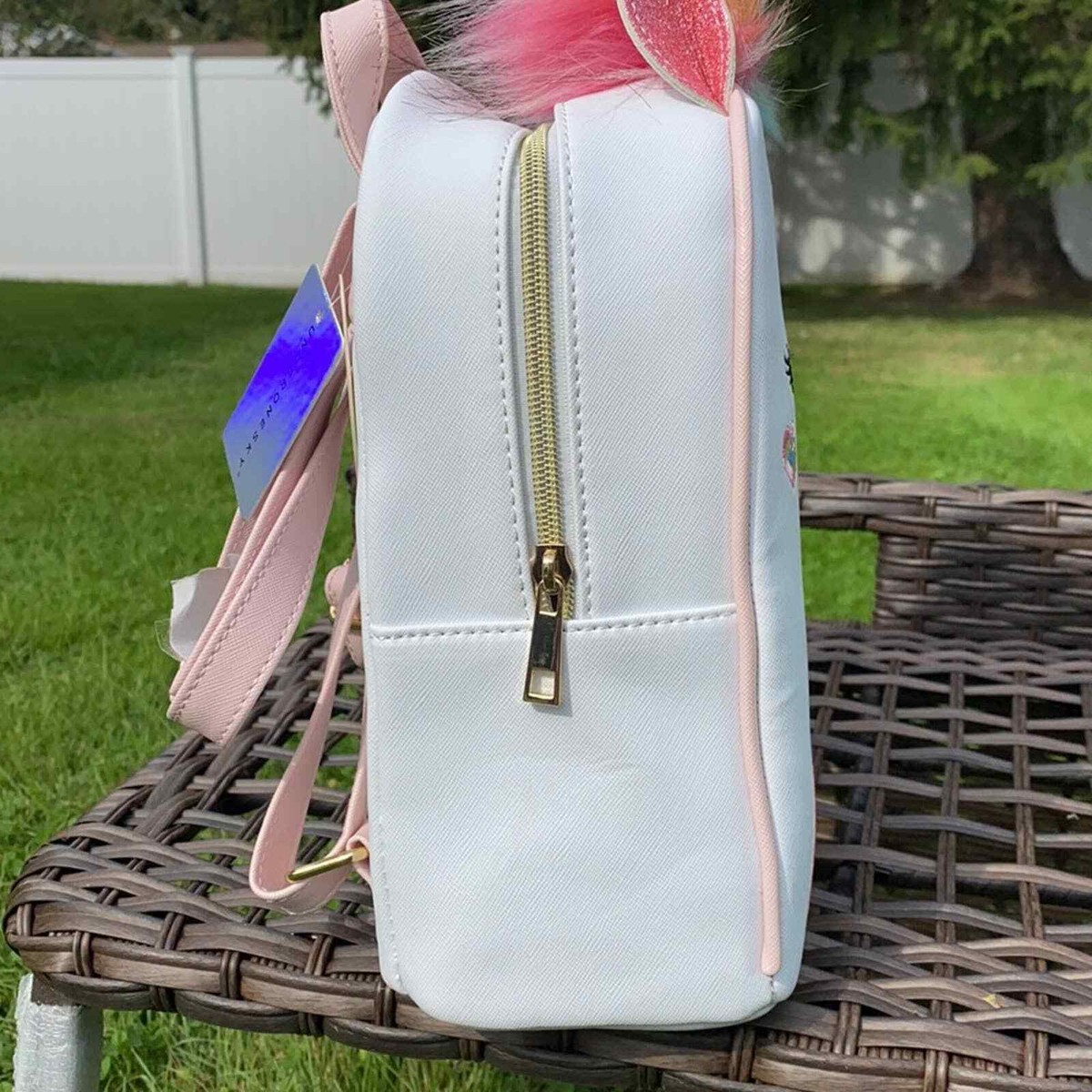 Under One Sky Rainbow Unicorn Pom-Pom Backpack Under One Sky Unicorn Pom Pom Backpack | eBay main image 2