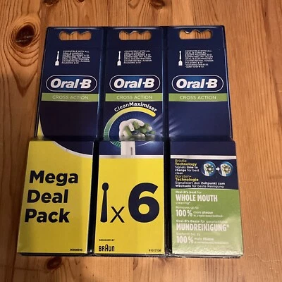 Oral-B Cross Action 6er Pack Elektrische Zahnbürstenköpfe mit CleanMaximizer