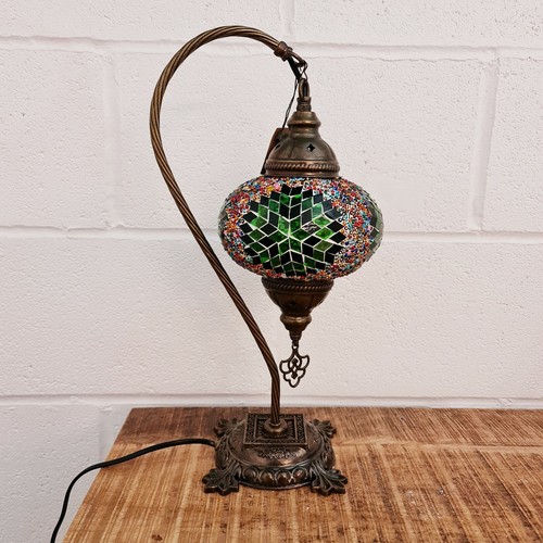 Lampada da tavolo turca marocchina colorata globo/vetro mosaico forma cigno vetro arte - Foto 3 di 4