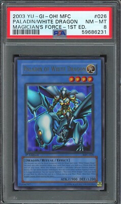 Yugioh Paladin of White Dragon 1st Edition MFC-026 Graded PSA 8 NM