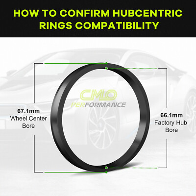 4) Hub Centric Rings 67.1mm (Wheel) to 66.1mm (Hub) | Hubcentric